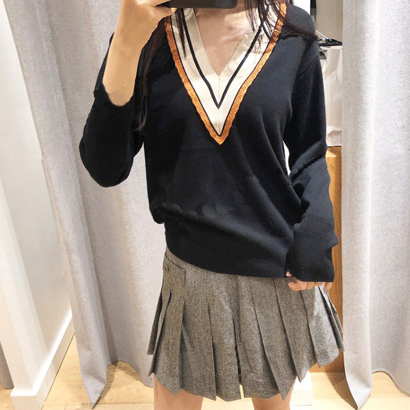 Collegiate V-Neck Sweater
