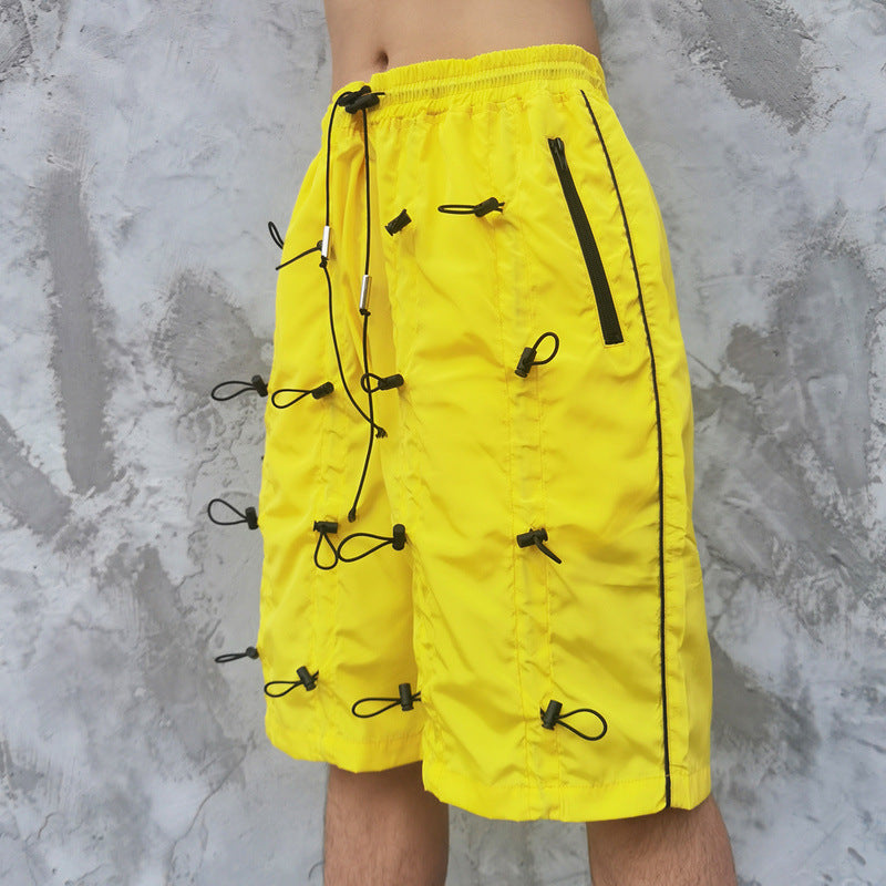Elastic waist drawstring shorts