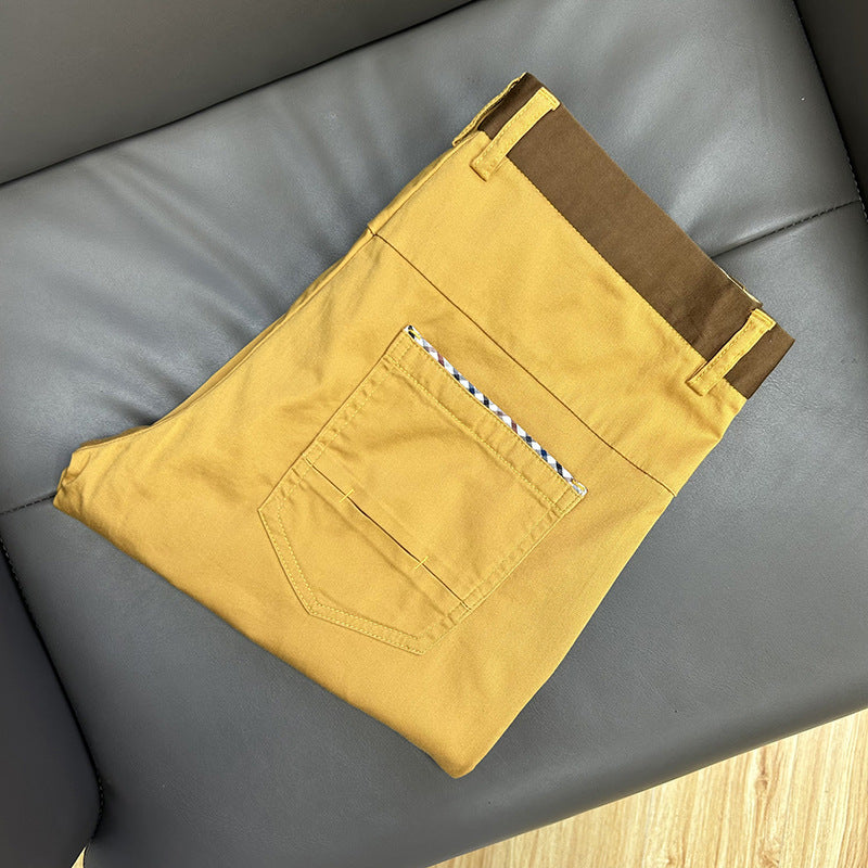 Mens Comfortable Breathable Slim Straight fit Cropped Pants