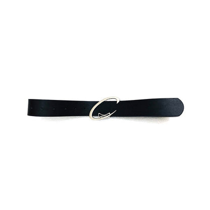 Black PU Leather Simple All-match Metal Buckle Belt