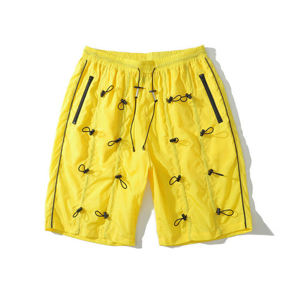 Elastic waist drawstring shorts