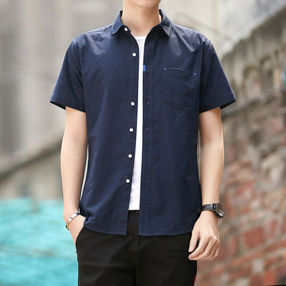 Men's business casual solid color shirt