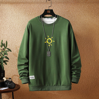 Japanese Autumn New Style Casual Printing Plus Size Sweater Trendy Young Men's Fashion Loose Long-sleeved Sweater Men's clothing