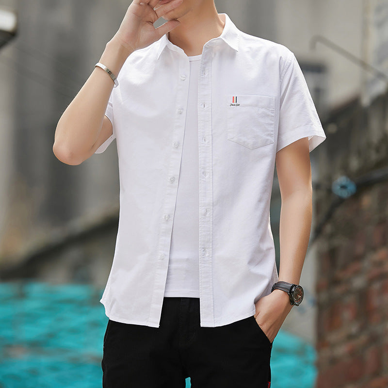 Men's business casual solid color shirt