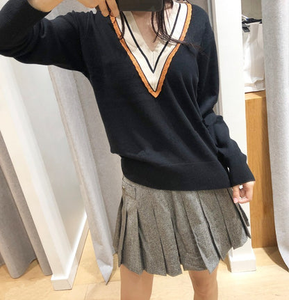 Collegiate V-Neck Sweater