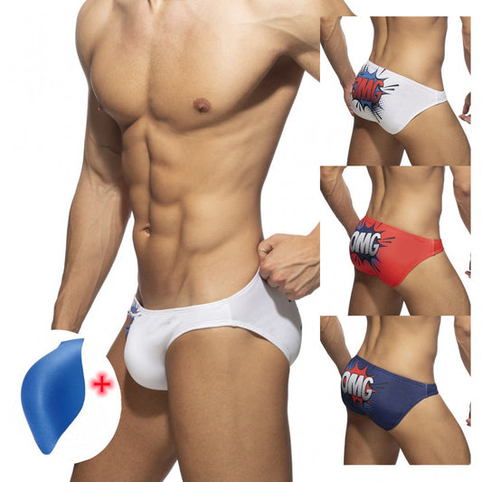 Men's Printed Low Waist Swimming Speedo