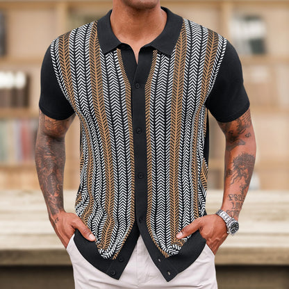 Men's Striped Jacquard Sweater