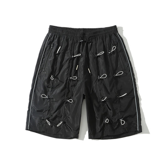 Elastic waist drawstring shorts