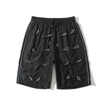 Elastic waist drawstring shorts