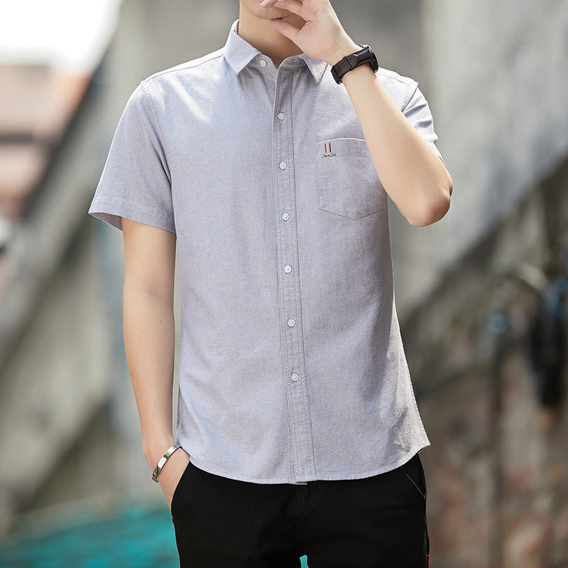 Men's business casual solid color shirt