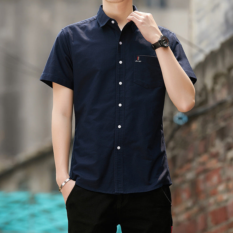 Men's business casual solid color shirt
