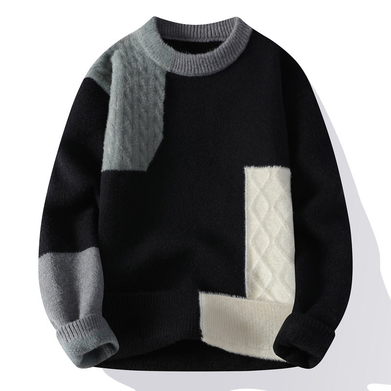 Mens Abstract Crew-neck Sweater