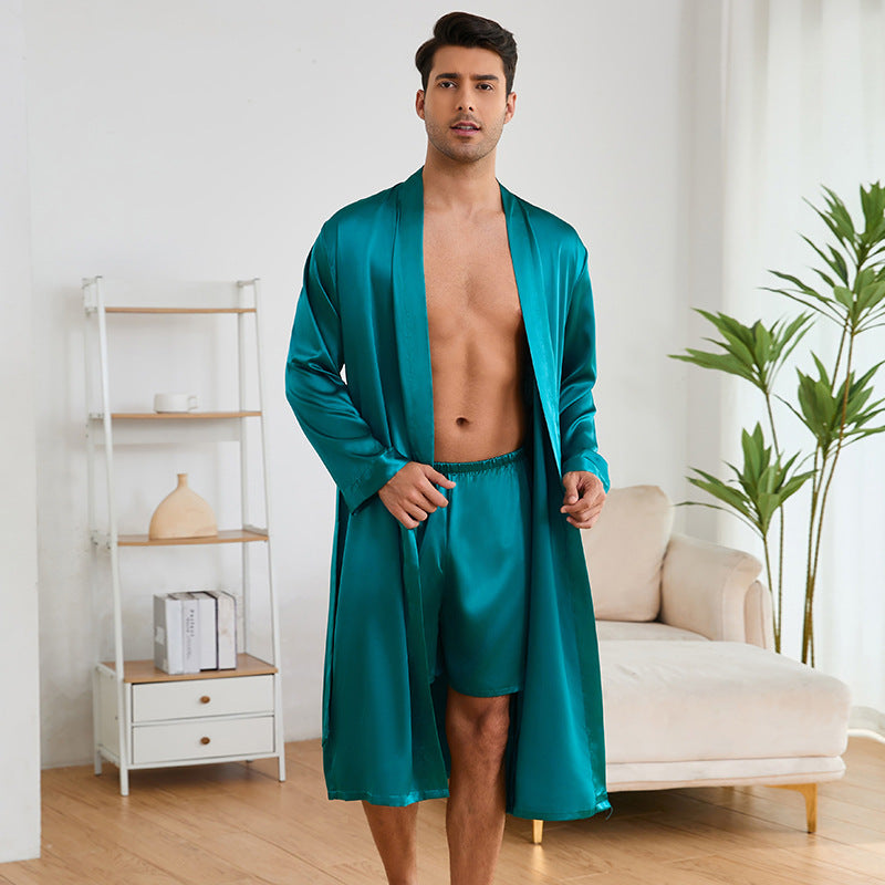 Men's Silky Robe and Shorts combo