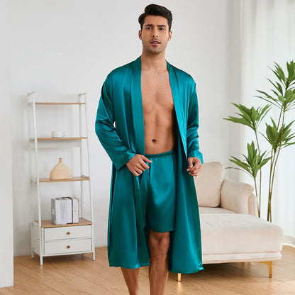 Men's Silky Robe and Shorts combo