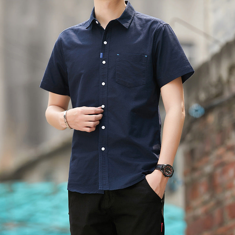 Men's business casual solid color shirt