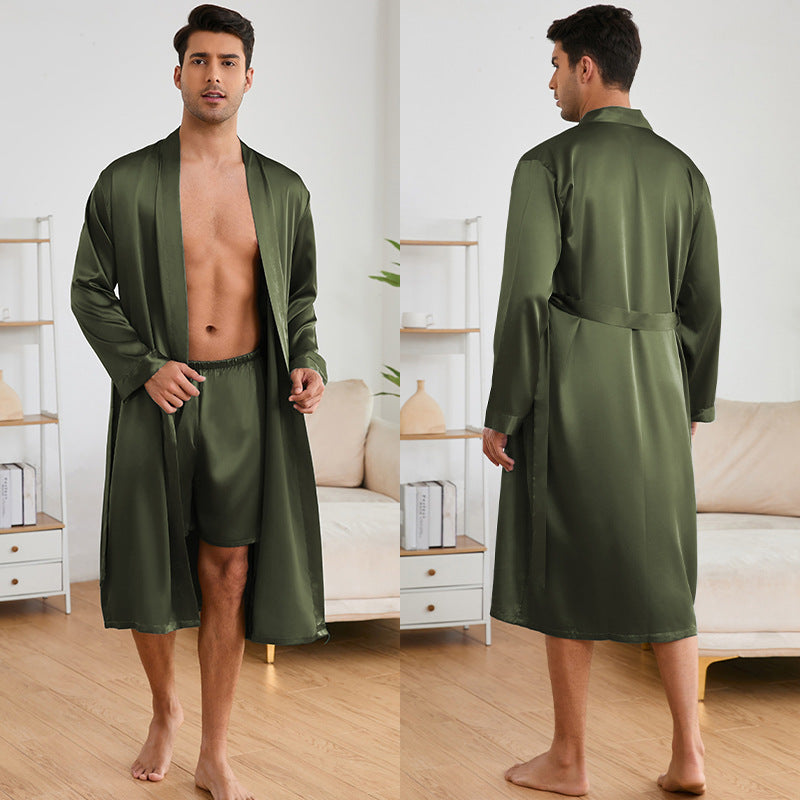 Men's Silky Robe and Shorts combo