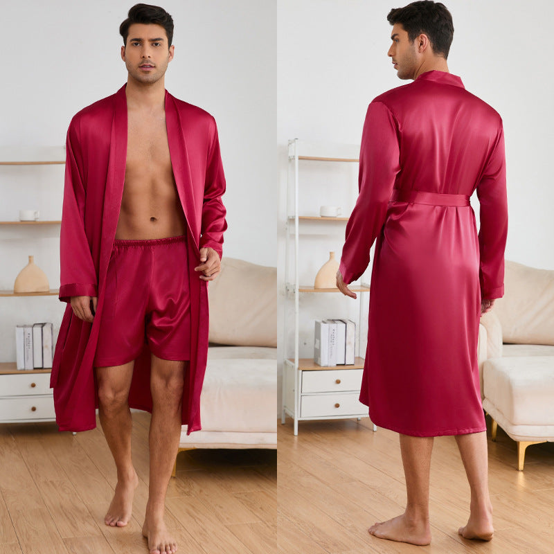 Men's Silky Robe and Shorts combo