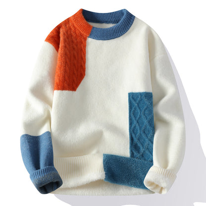 Mens Abstract Crew-neck Sweater