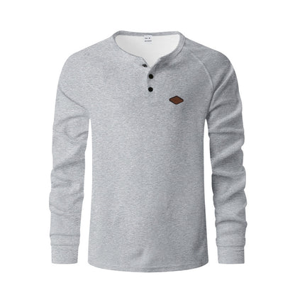 Mens Casual Waffle Sweater Long Sleeve
