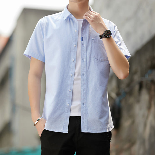 Men's business casual solid color shirt