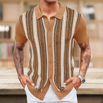 Men's Striped Jacquard Sweater