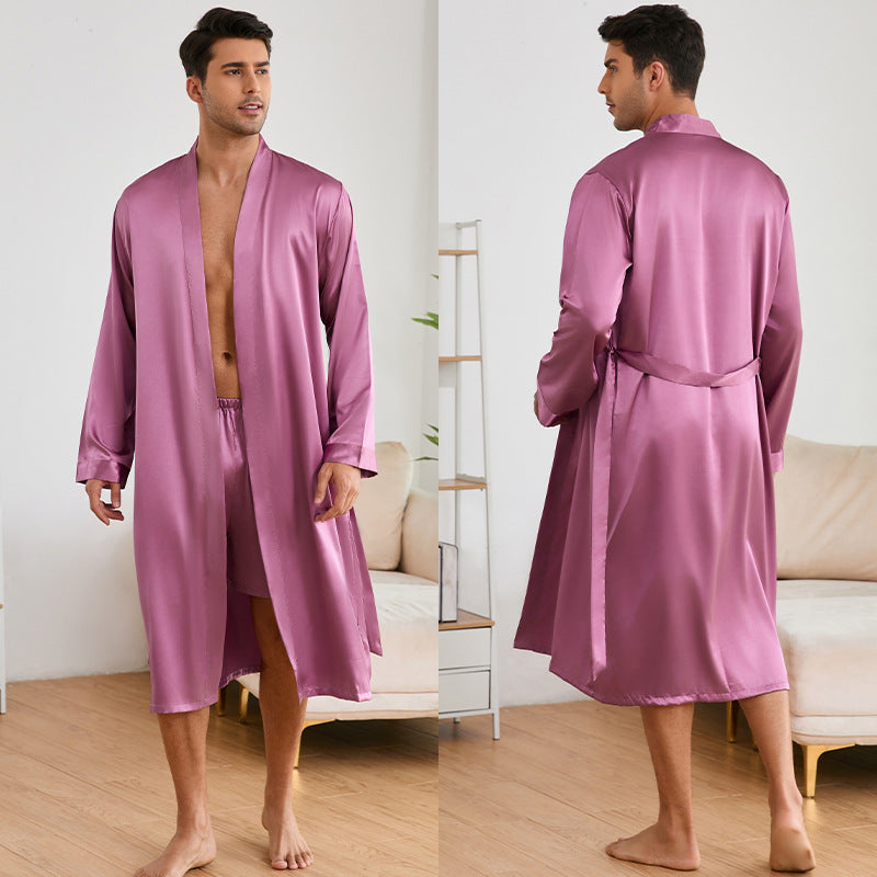 Men's Silky Robe and Shorts combo