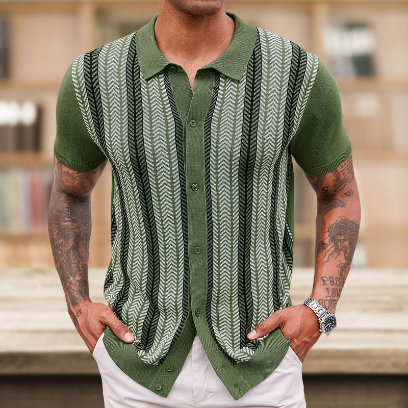 Men's Striped Jacquard Sweater