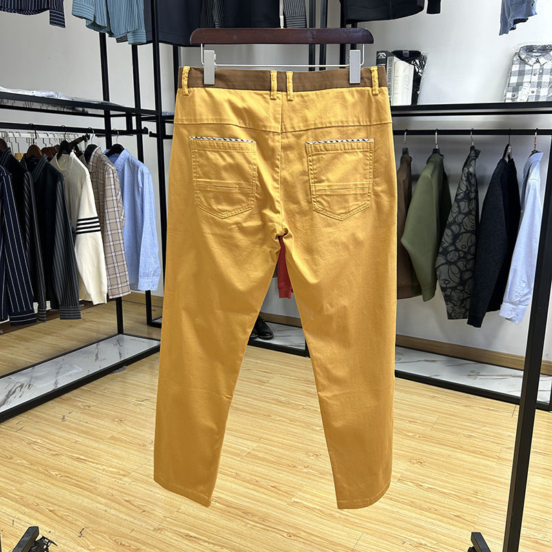 Mens Comfortable Breathable Slim Straight fit Cropped Pants