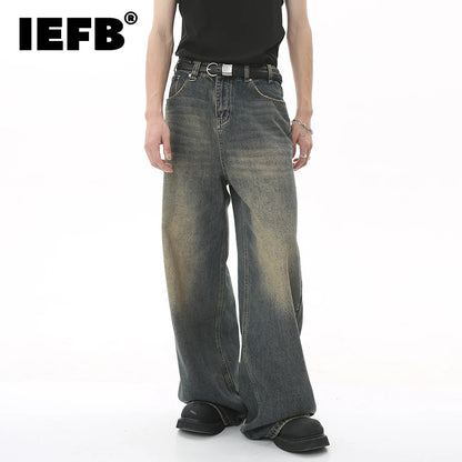 IEFB Men's Denim Jeans- Straight Wide Leg fit