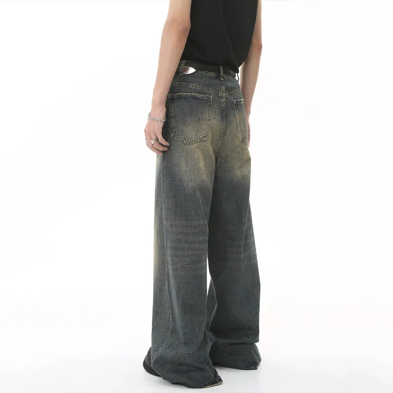 IEFB Men's Denim Jeans- Straight Wide Leg fit