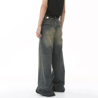 IEFB Men's Denim Jeans- Straight Wide Leg fit