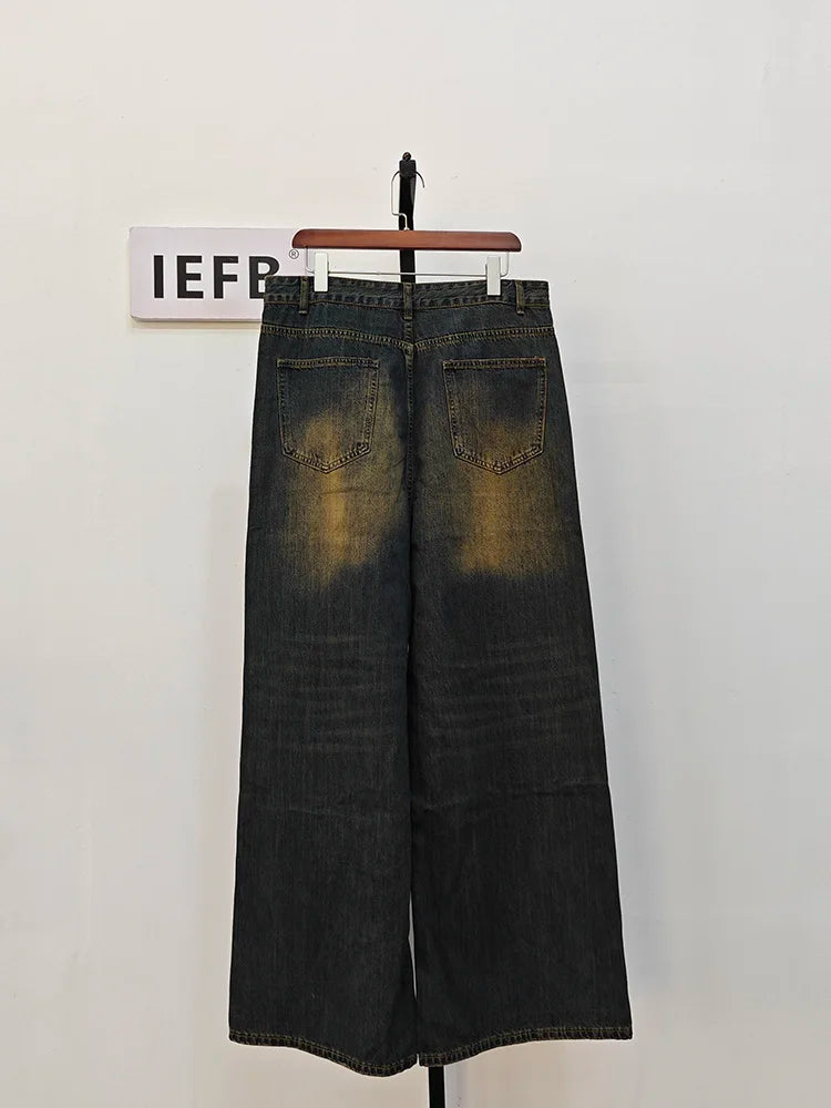 IEFB Men's Denim Jeans- Straight Wide Leg fit