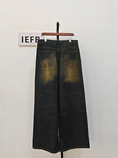 IEFB Men's Denim Jeans- Straight Wide Leg fit