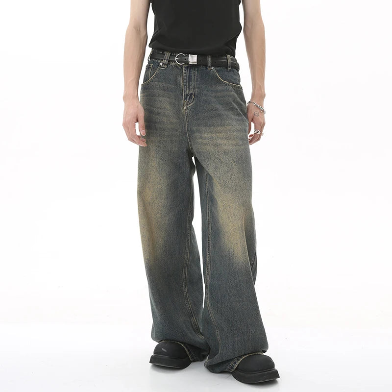 IEFB Men's Denim Jeans- Straight Wide Leg fit