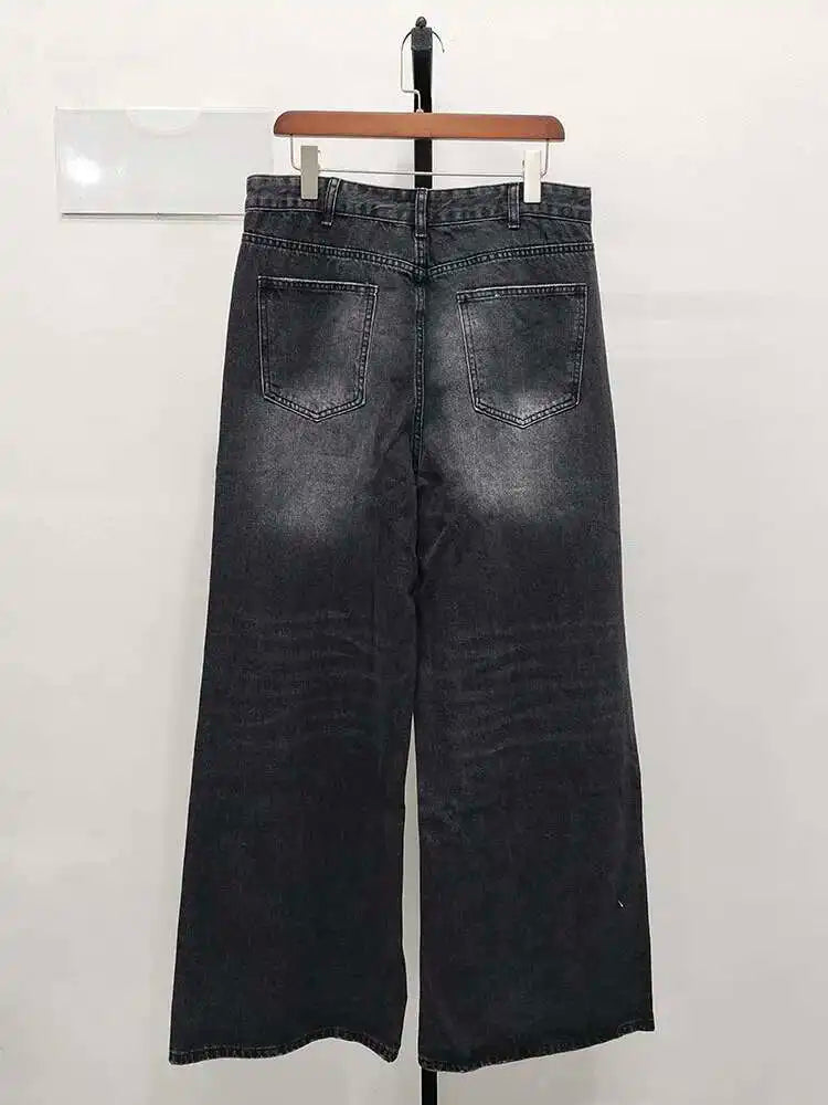 IEFB Men's Denim Jeans- Straight Wide Leg fit