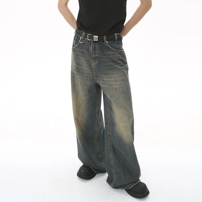 IEFB Men's Denim Jeans- Straight Wide Leg fit