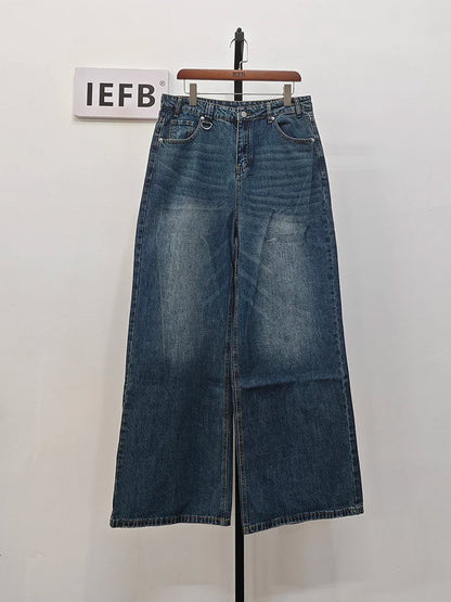 IEFB Men's Denim Jeans- Straight Wide Leg fit