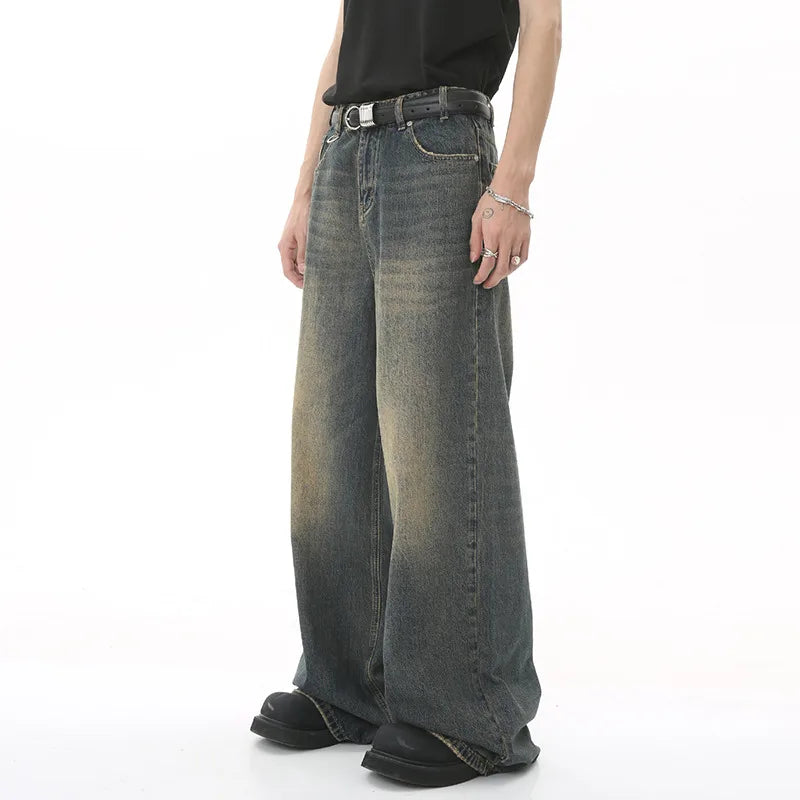 IEFB Men's Denim Jeans- Straight Wide Leg fit