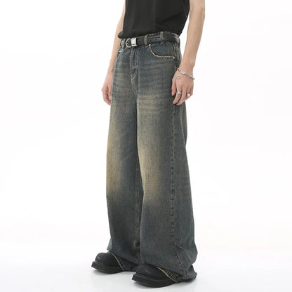 IEFB Men's Denim Jeans- Straight Wide Leg fit