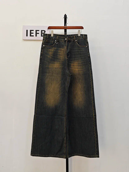 IEFB Men's Denim Jeans- Straight Wide Leg fit