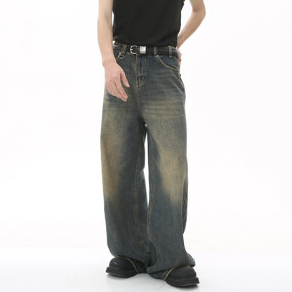 IEFB Men's Denim Jeans- Straight Wide Leg fit