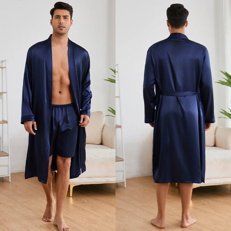 Men's Silky Robe and Shorts combo