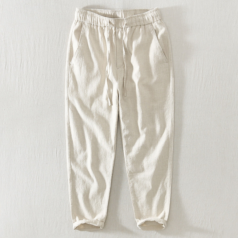 Thin Drawstring Elastic Waist Casual Pants