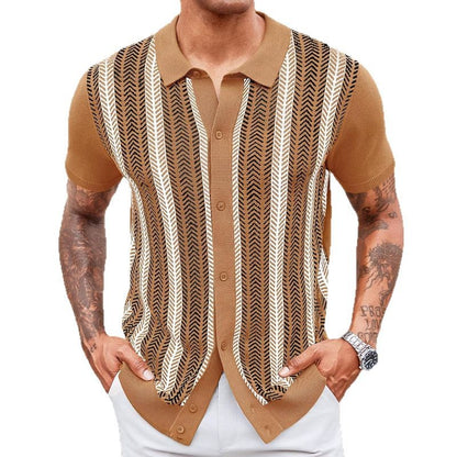 Men's Striped Jacquard Sweater