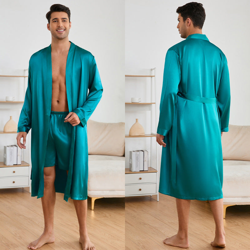 Men's Silky Robe and Shorts combo