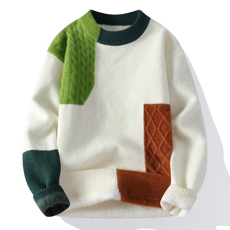 Mens Abstract Crew-neck Sweater