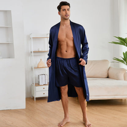 Men's Silky Robe and Shorts combo