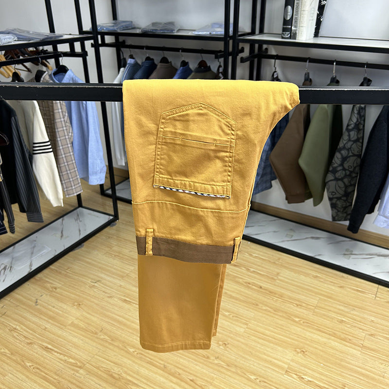 Mens Comfortable Breathable Slim Straight fit Cropped Pants