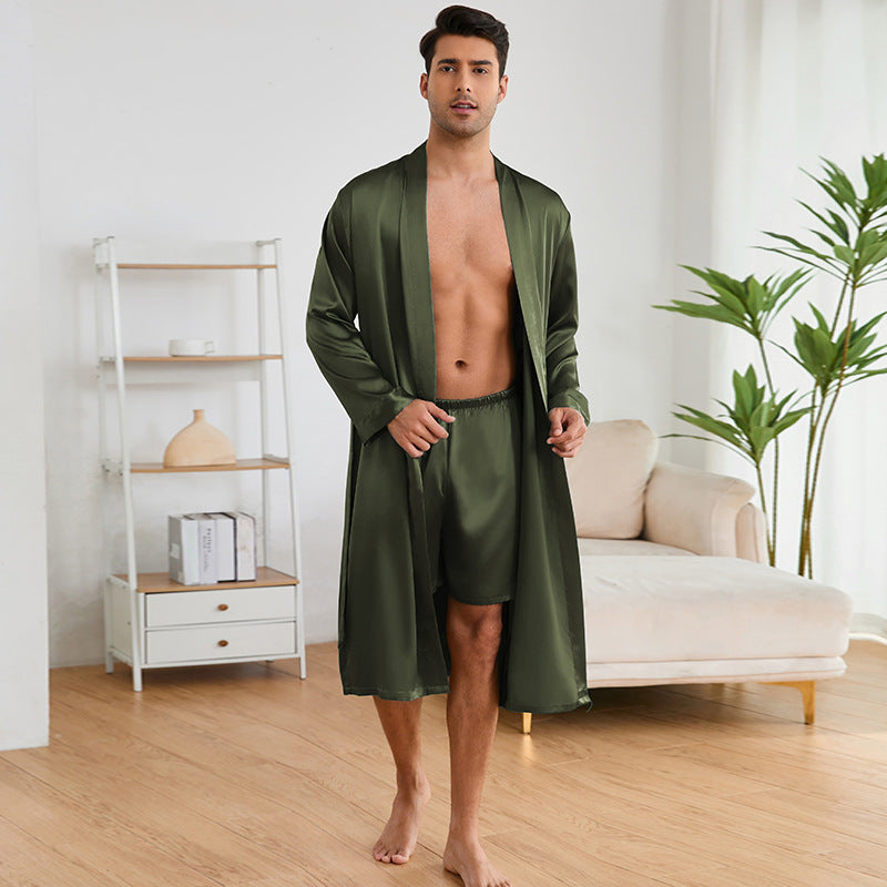Men's Silky Robe and Shorts combo