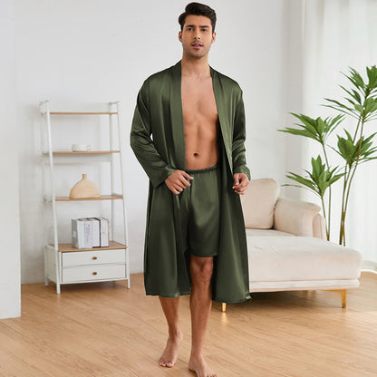 Men's Silky Robe and Shorts combo